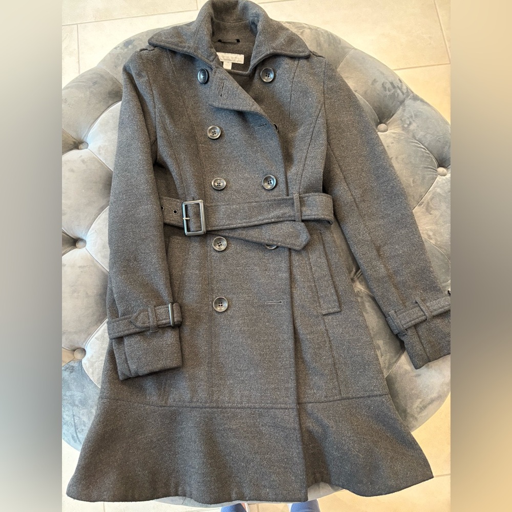 New York and Company Wool Blend Dress Jacket Dark Gray XS